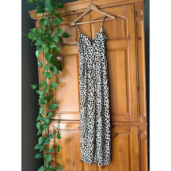 Express Leopard Print Wide-Leg Jumpsuit XS - Picture 3 of 13